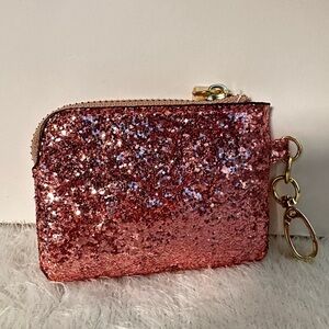 Glittery Pink Coin Purse with Keychain 🌟🌟🌟🌟